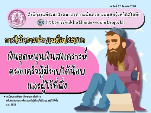 🛎สิทธิและสวัสดิการน่ารู้ จาก สนง.พัฒนาสังคมฯ จังหวัดสุโขทัย🎉